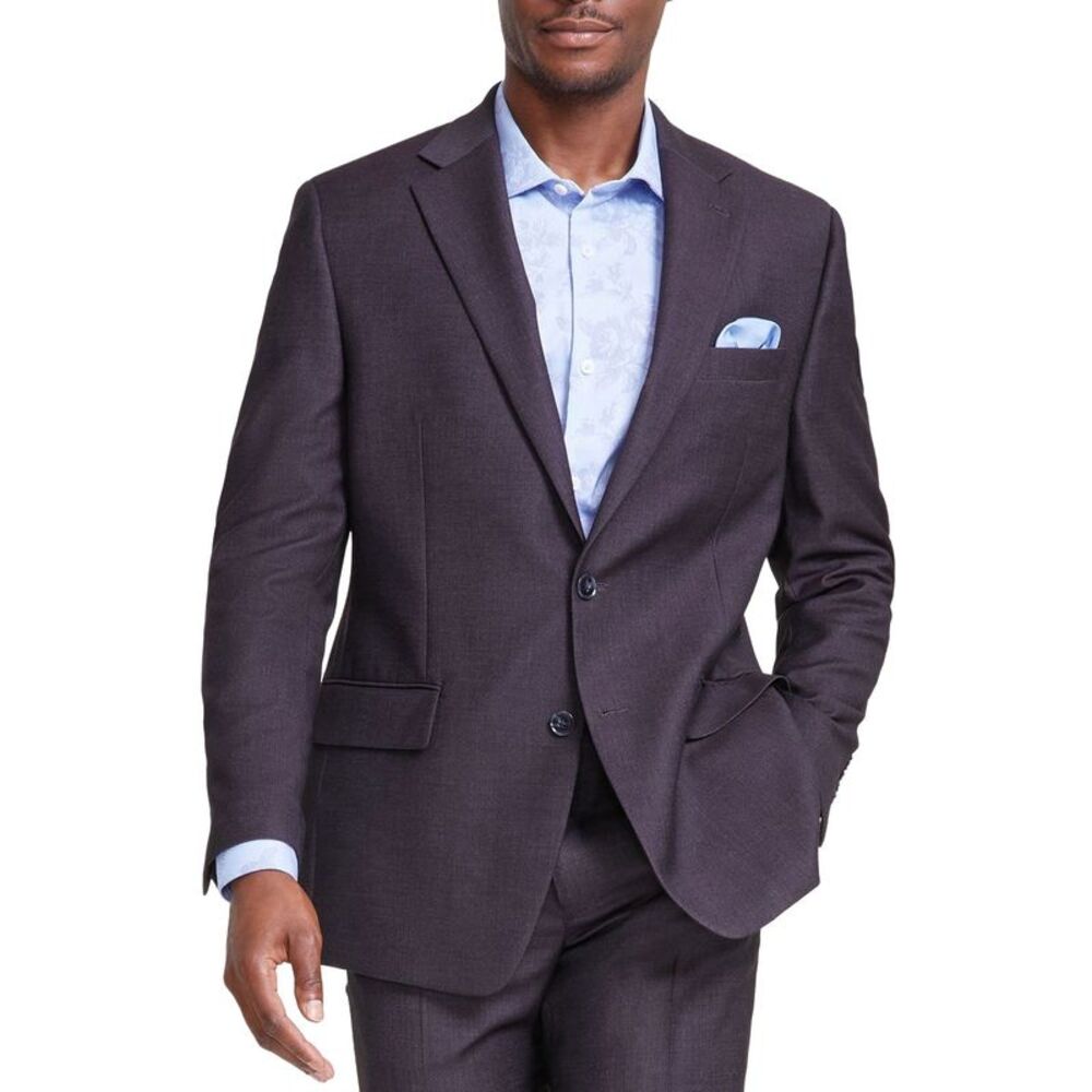 Tallia Mens Classic-Fit Suit Separate Jacket 48 Long Wine - NWT $360